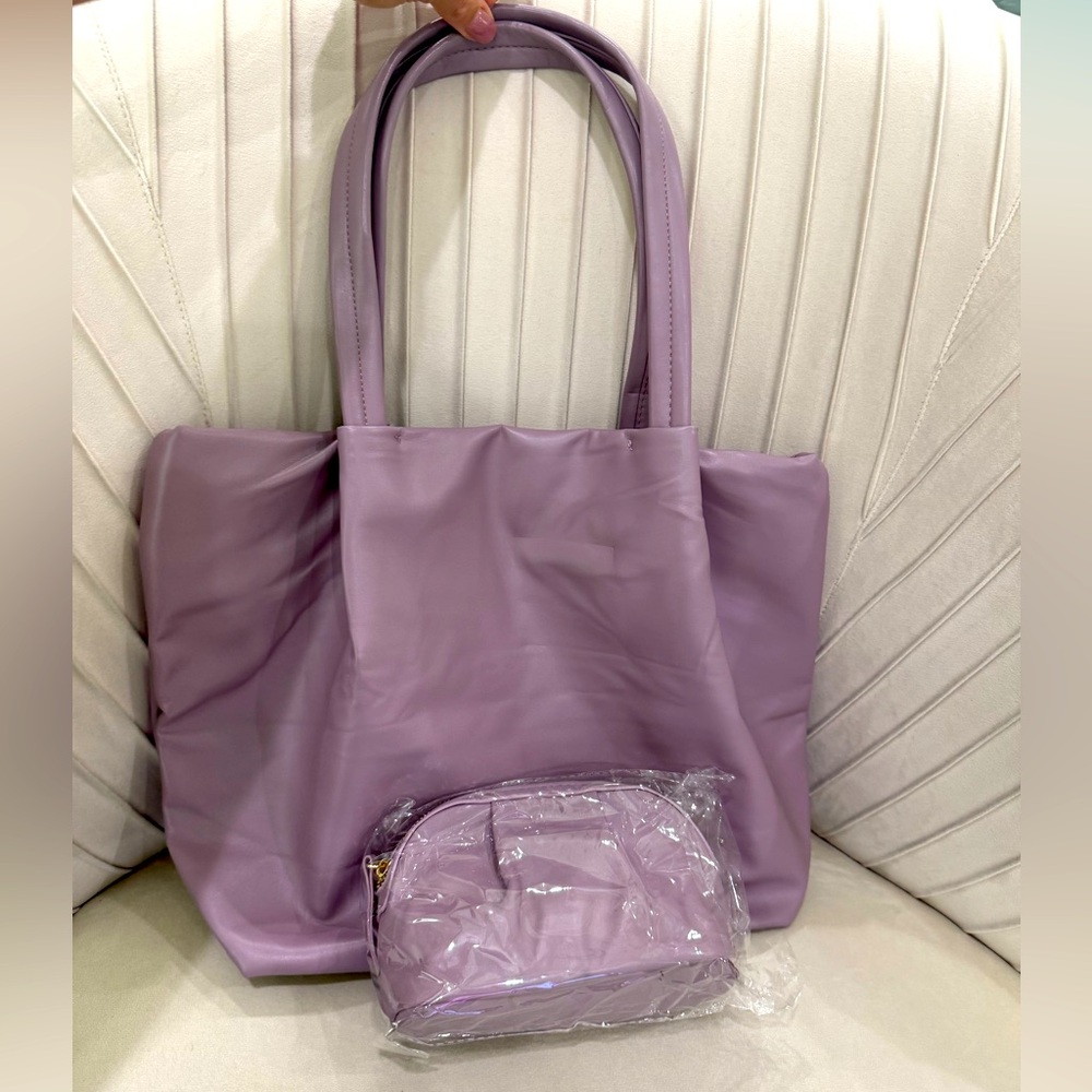 Lavender Tote and Pouch Set. NWOT